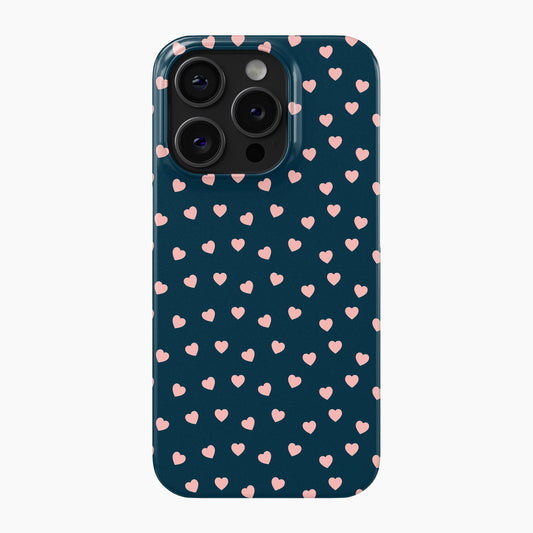 Navy Pink Hearts - Snap Phone Case