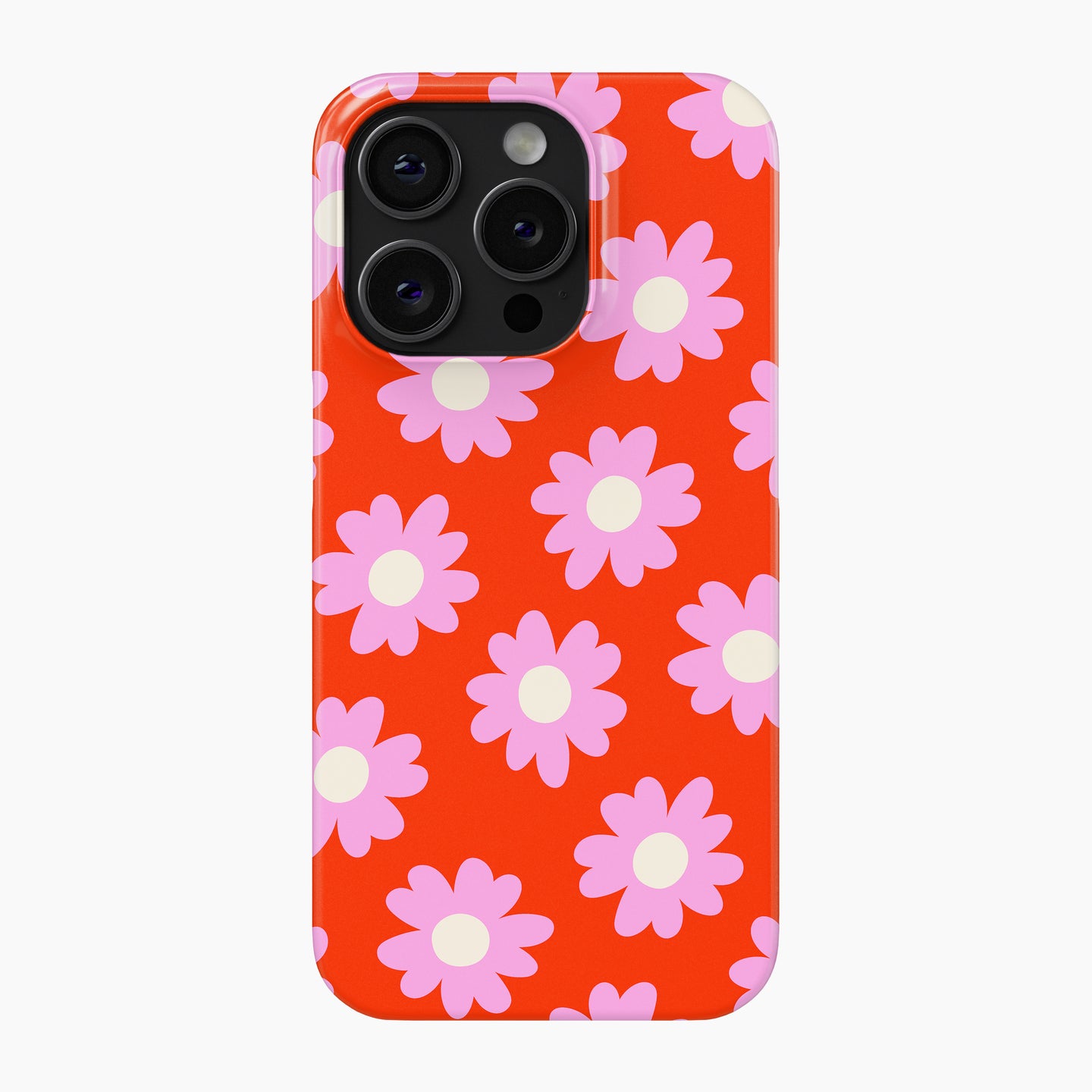 Red with Pink Daisy - Snap Phone Case