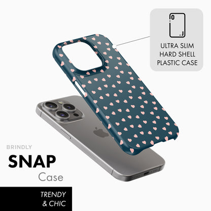 Navy Pink Hearts - Snap Phone Case
