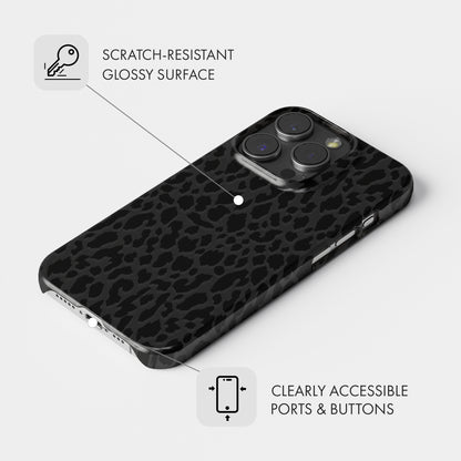 Black Leopard Print - Snap Phone Case