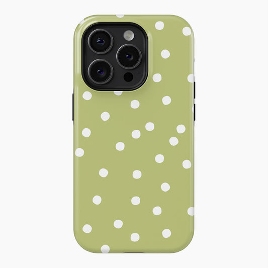 Lime Polka Dot - Tough Phone Case