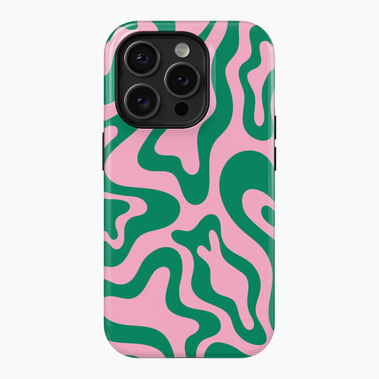 Pink & Green Lines - Tough Phone Case