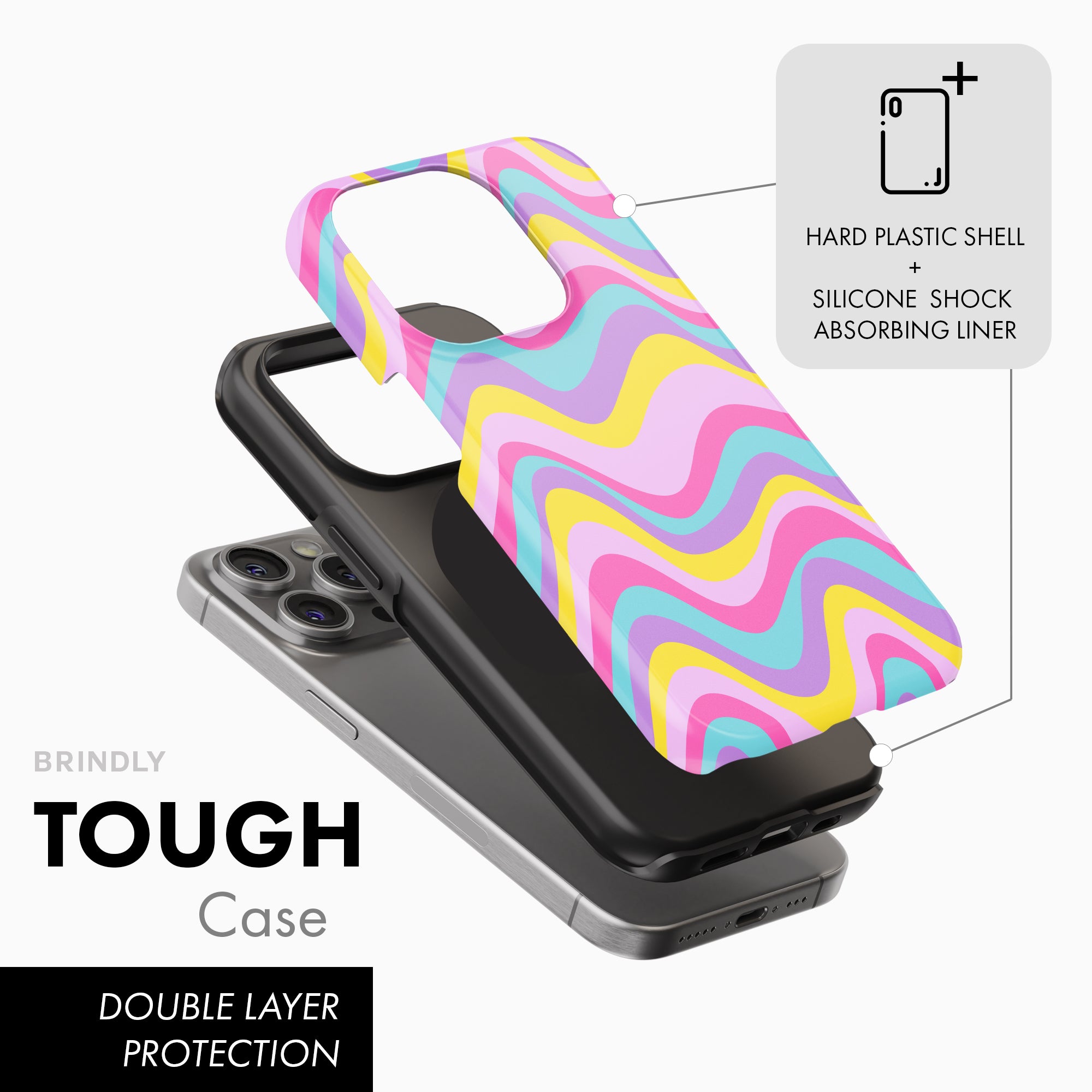 Wavy Rainbow - Tough Phone Case