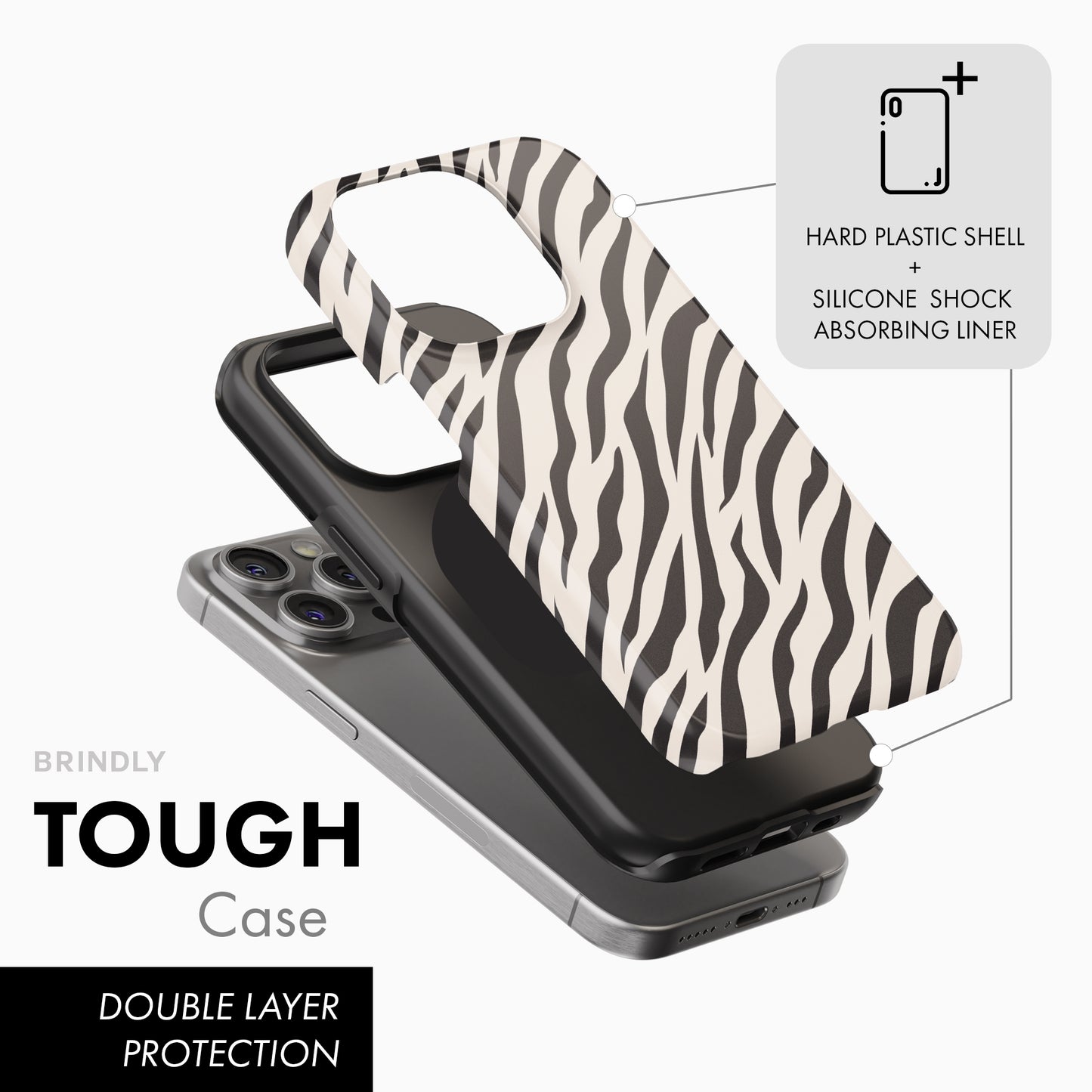 Ivory Zebra - Tough Phone Case