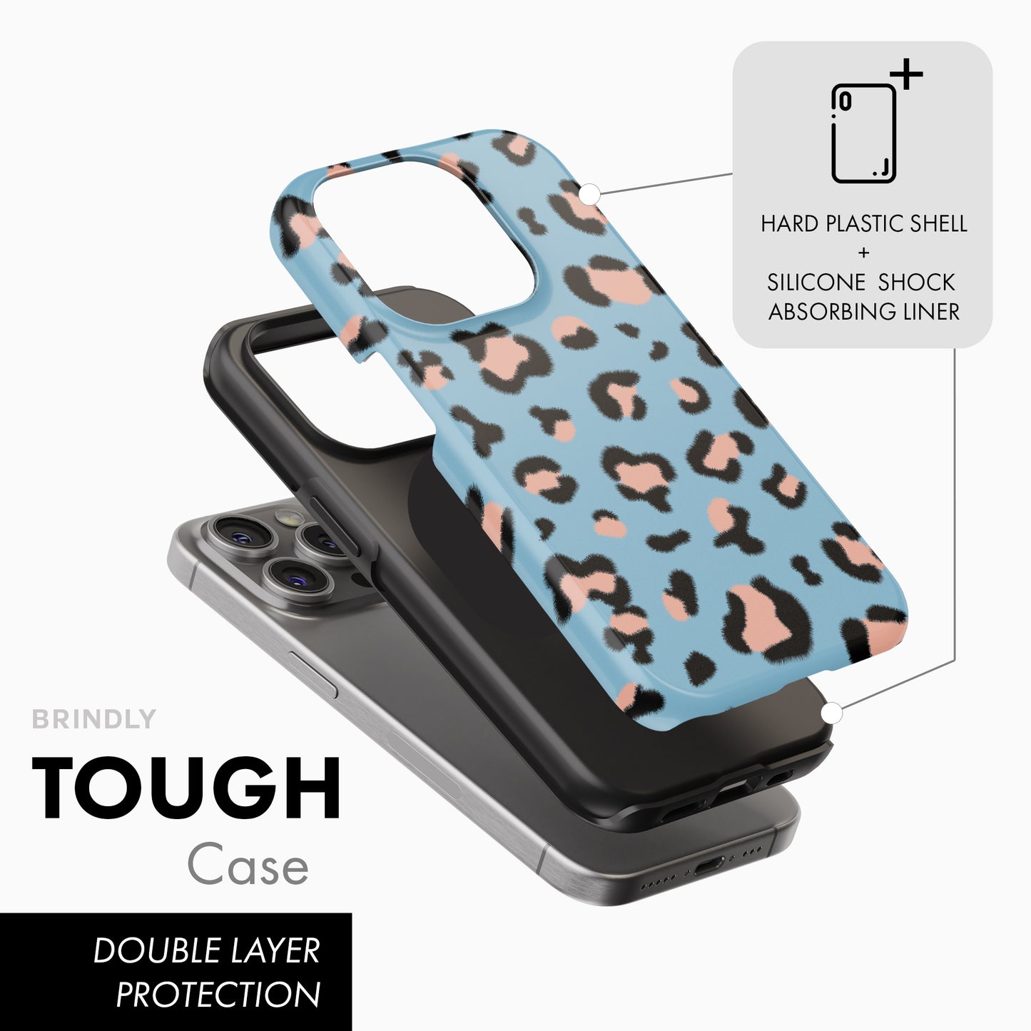 Blue Leopard Print - Tough Phone Case