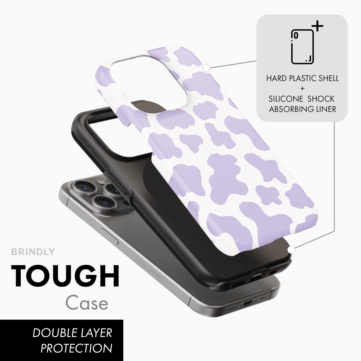 Purple Cow Print - Tough Phone Case