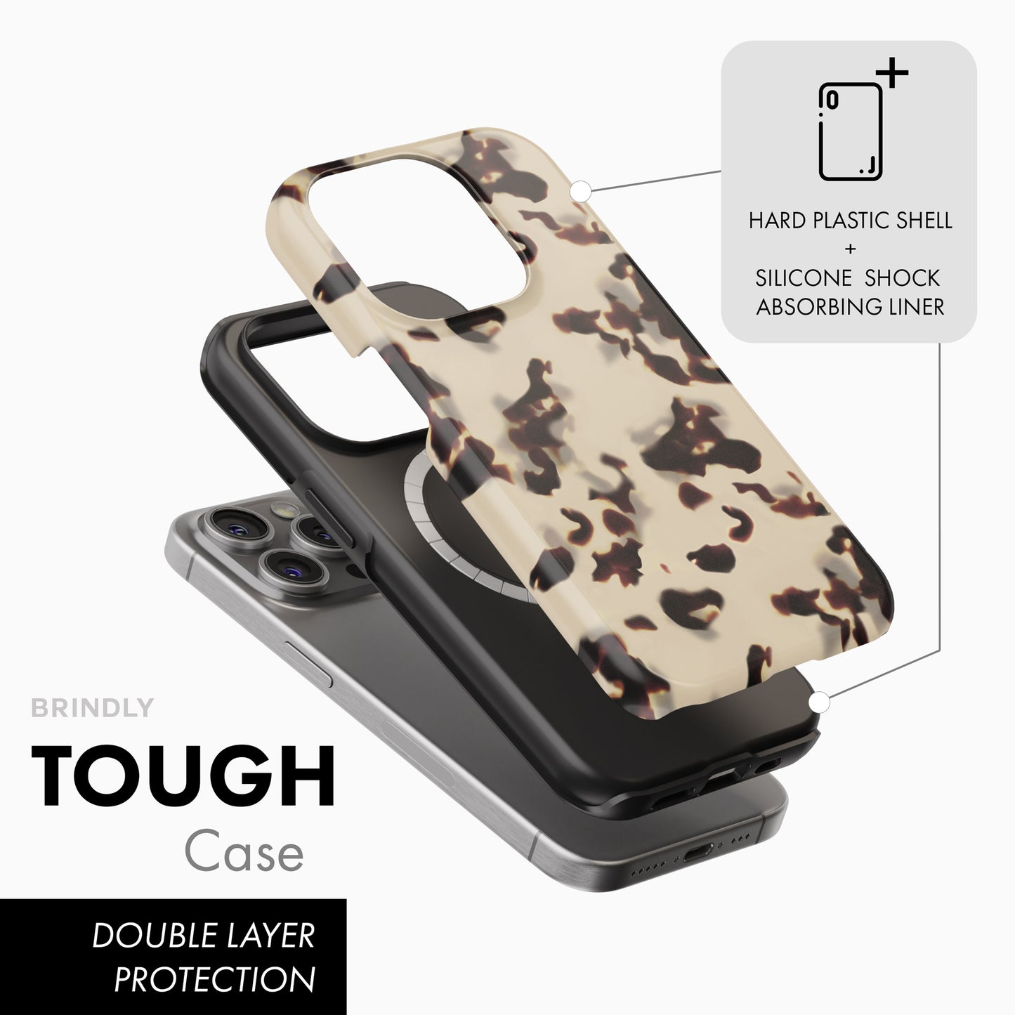 Ivory Tortoise Shell - Tough Phone Case (MagSafe)