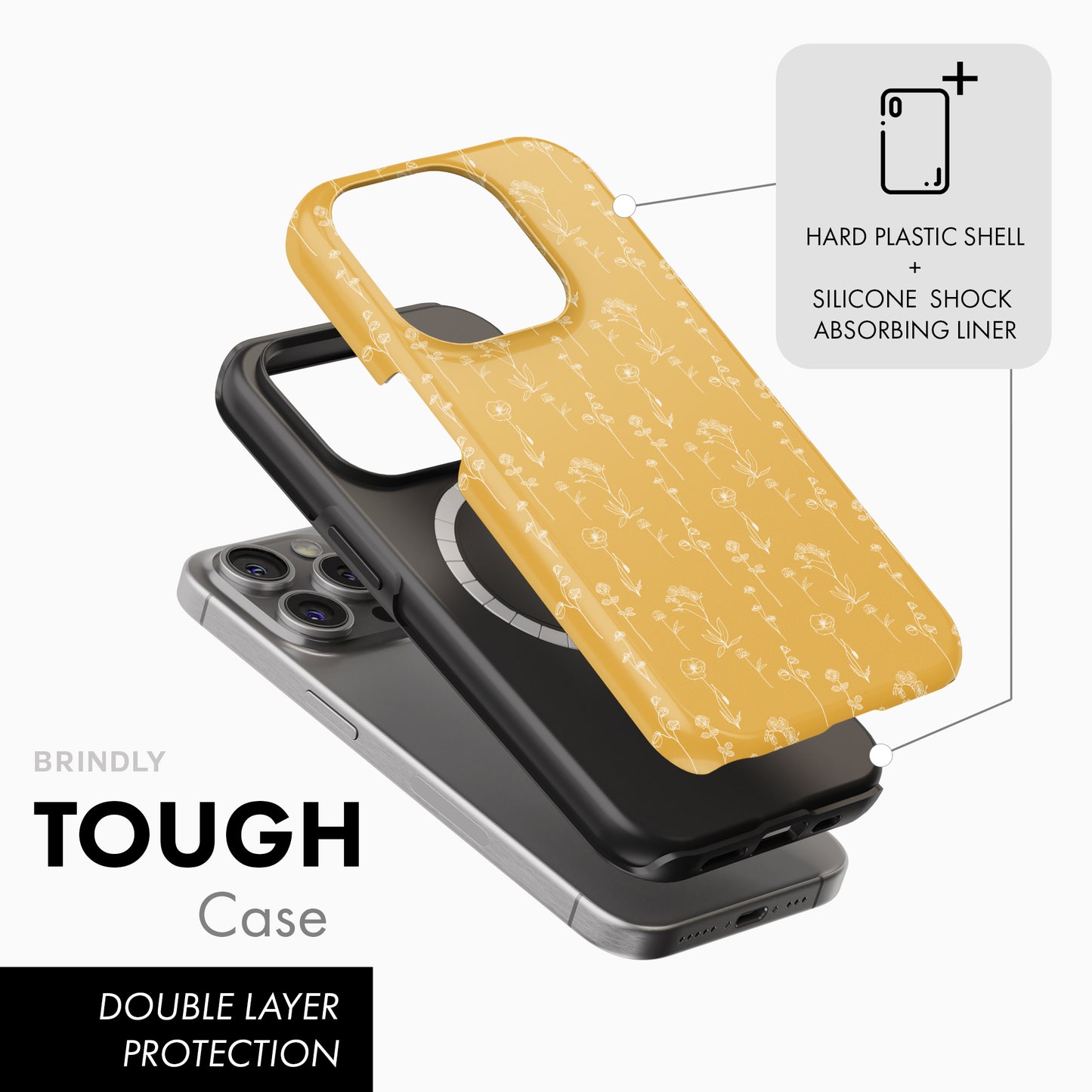Mustard Florals - Tough Phone Case (MagSafe)