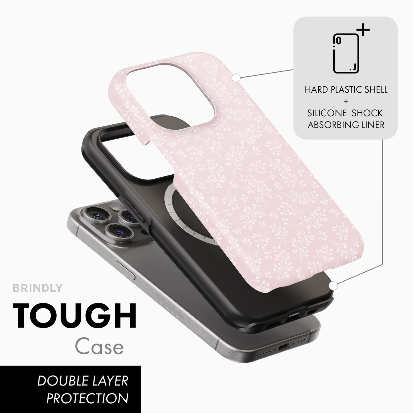 Pastel Pink Floral - Tough Phone Case (MagSafe)