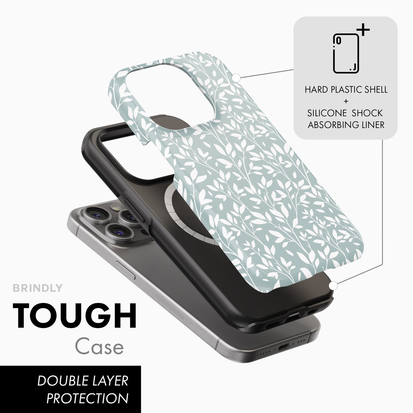 Duck Egg Floral - Tough Phone Case (MagSafe)