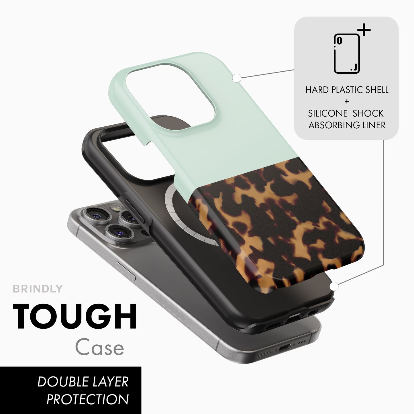 Mint Tortoise Shell - Tough Phone Case (MagSafe)