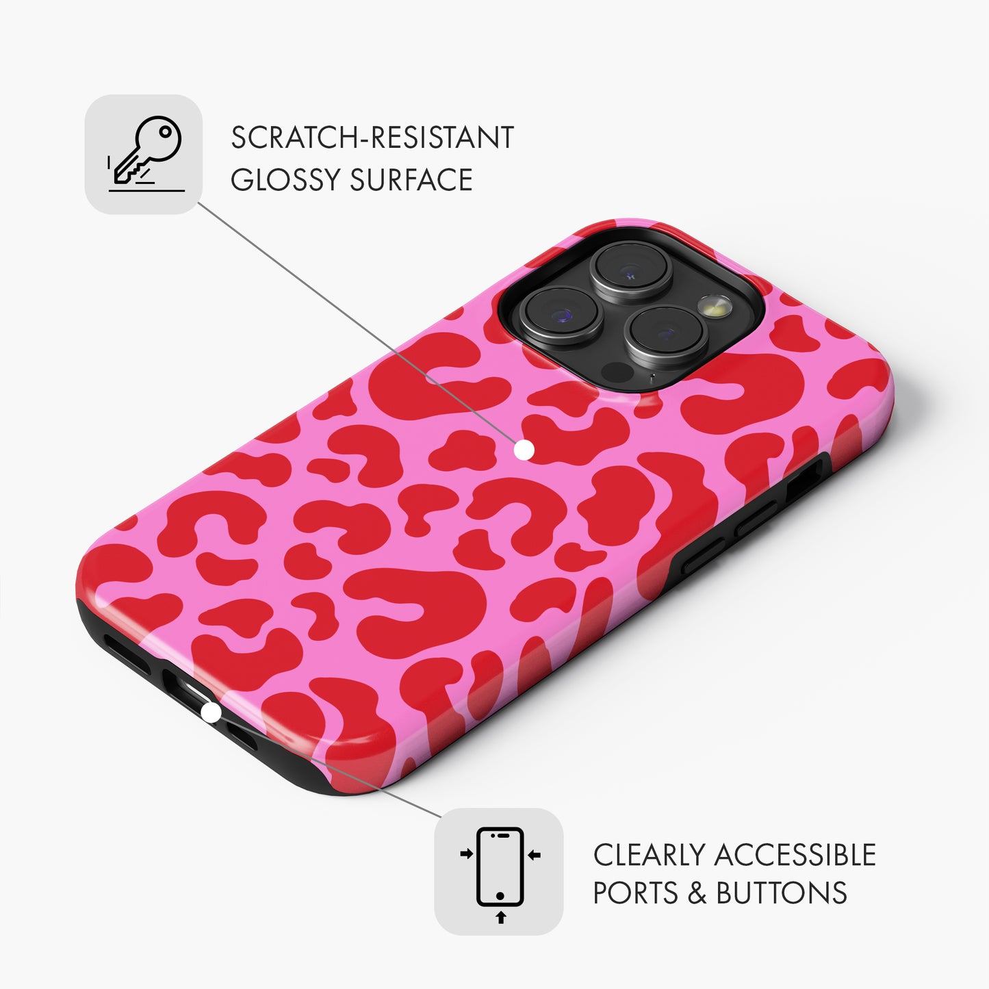 Red & Pink Leopard - Tough Phone Case