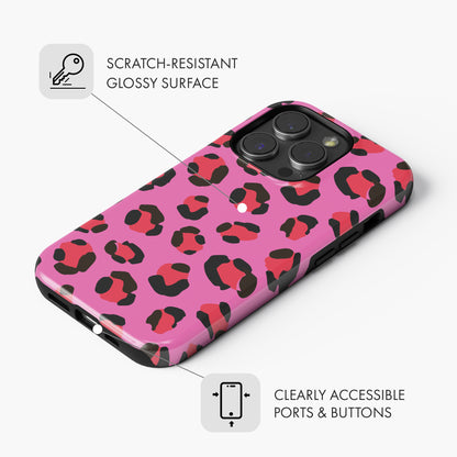 Pink & Red Leopard - Tough Phone Case