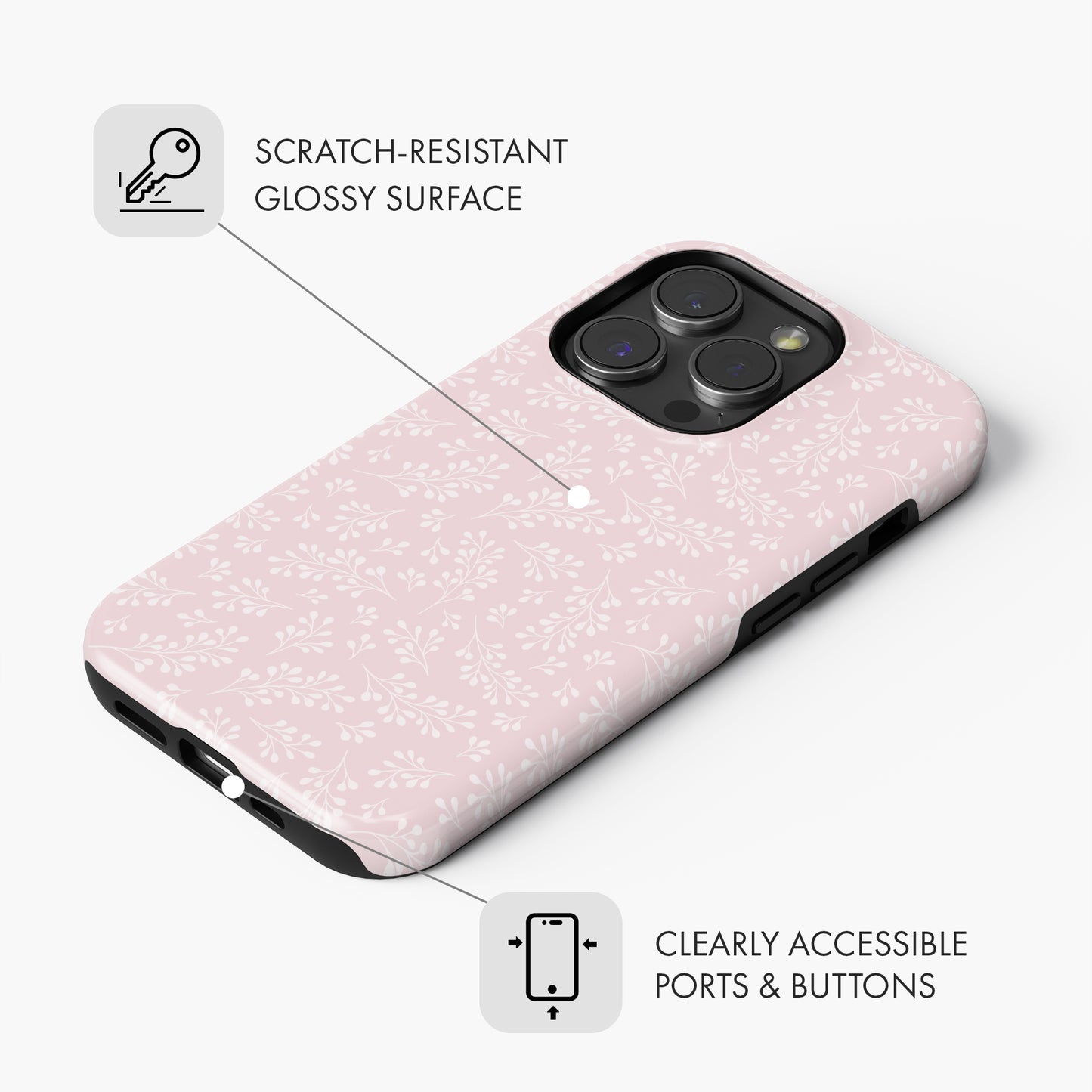 Pastel Pink Floral - Tough Phone Case (MagSafe)