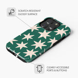 Green Stars - Tough Phone Case