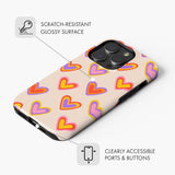Retro Hearts - Tough Phone Case