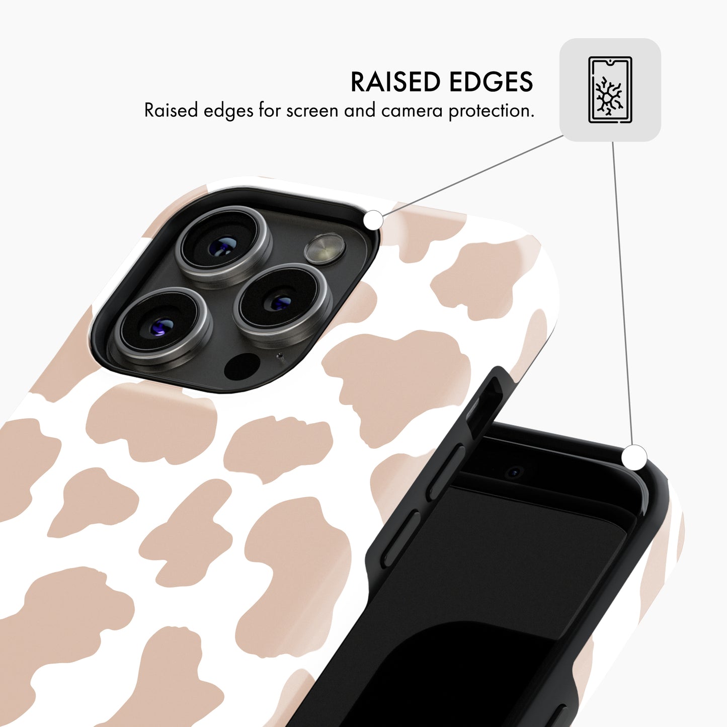 Nude Beige Cow Print - Tough Phone Case