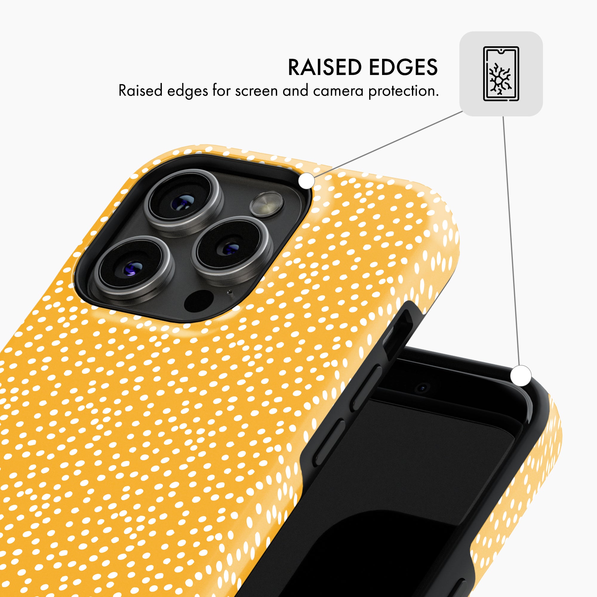 Mustard Yellow Polka Dot - Tough Phone Case