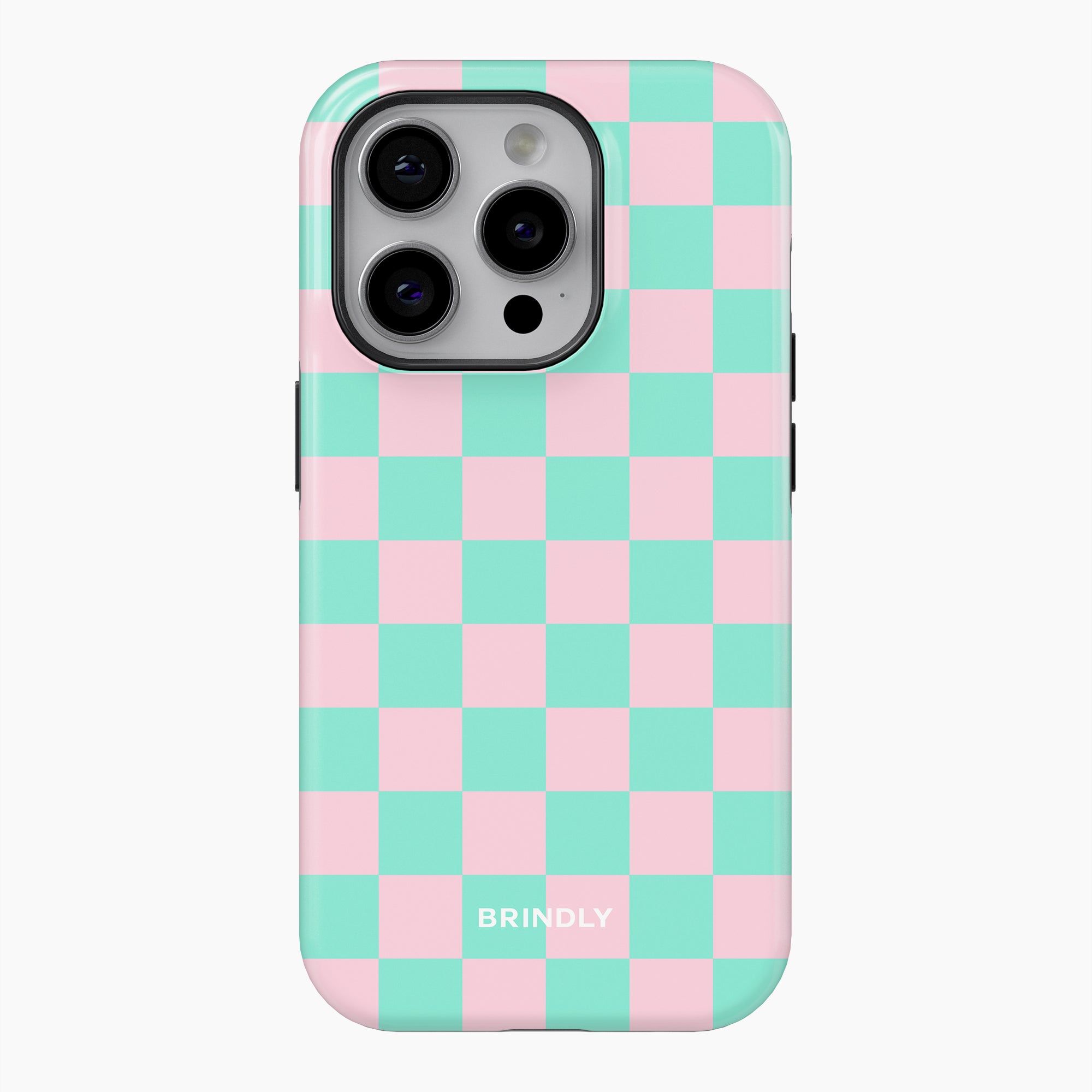 Minty Pink Check - Tough Phone Case