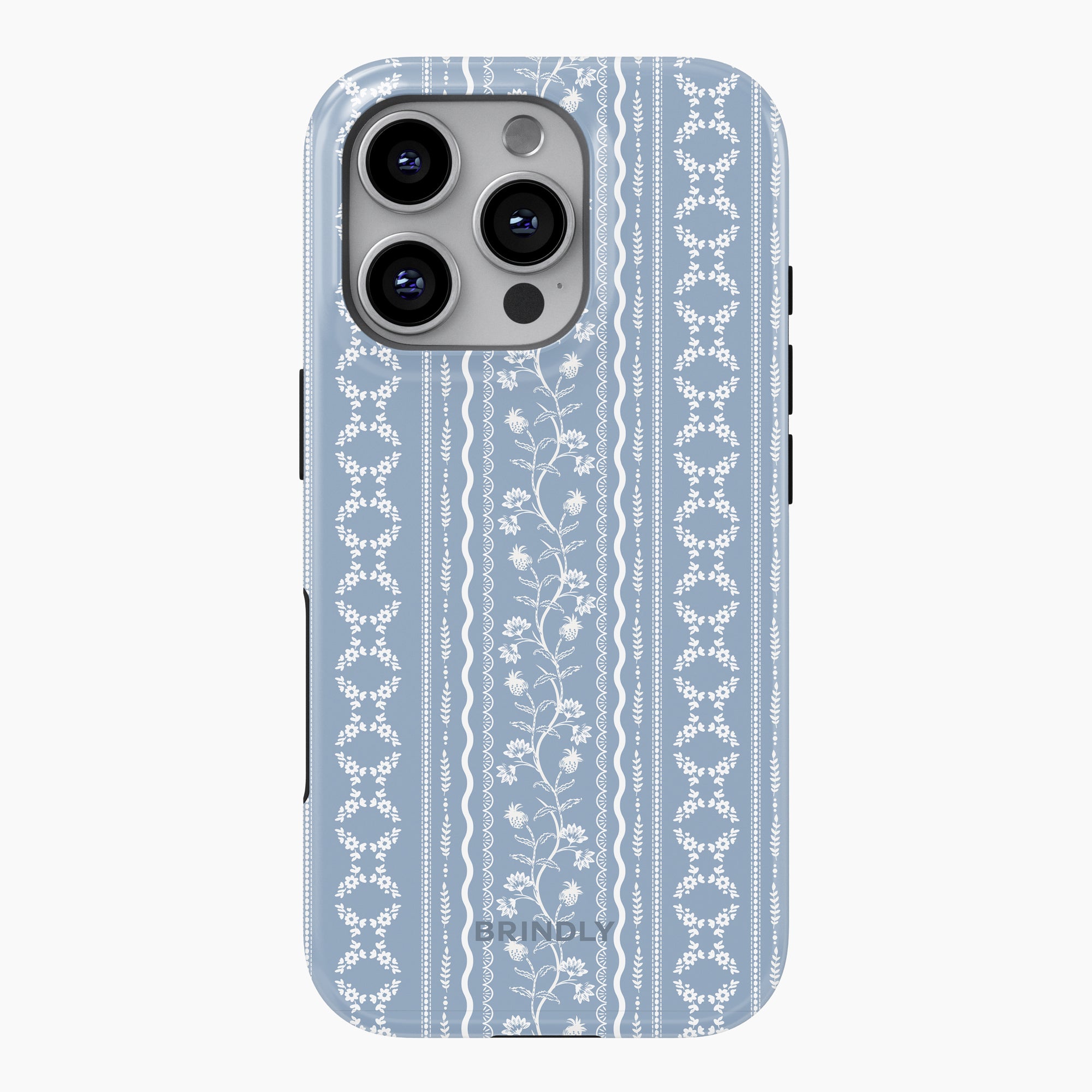 Floral Lace Phone Case Amelie Soft Blue and White Romantic Design iPhone 14 Pro Floral Lace Phone Case Amelie Soft Blue and White Romantic Design iPhone 14 Pro