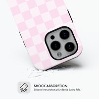 Pastel Pink Check - Tough Phone Case