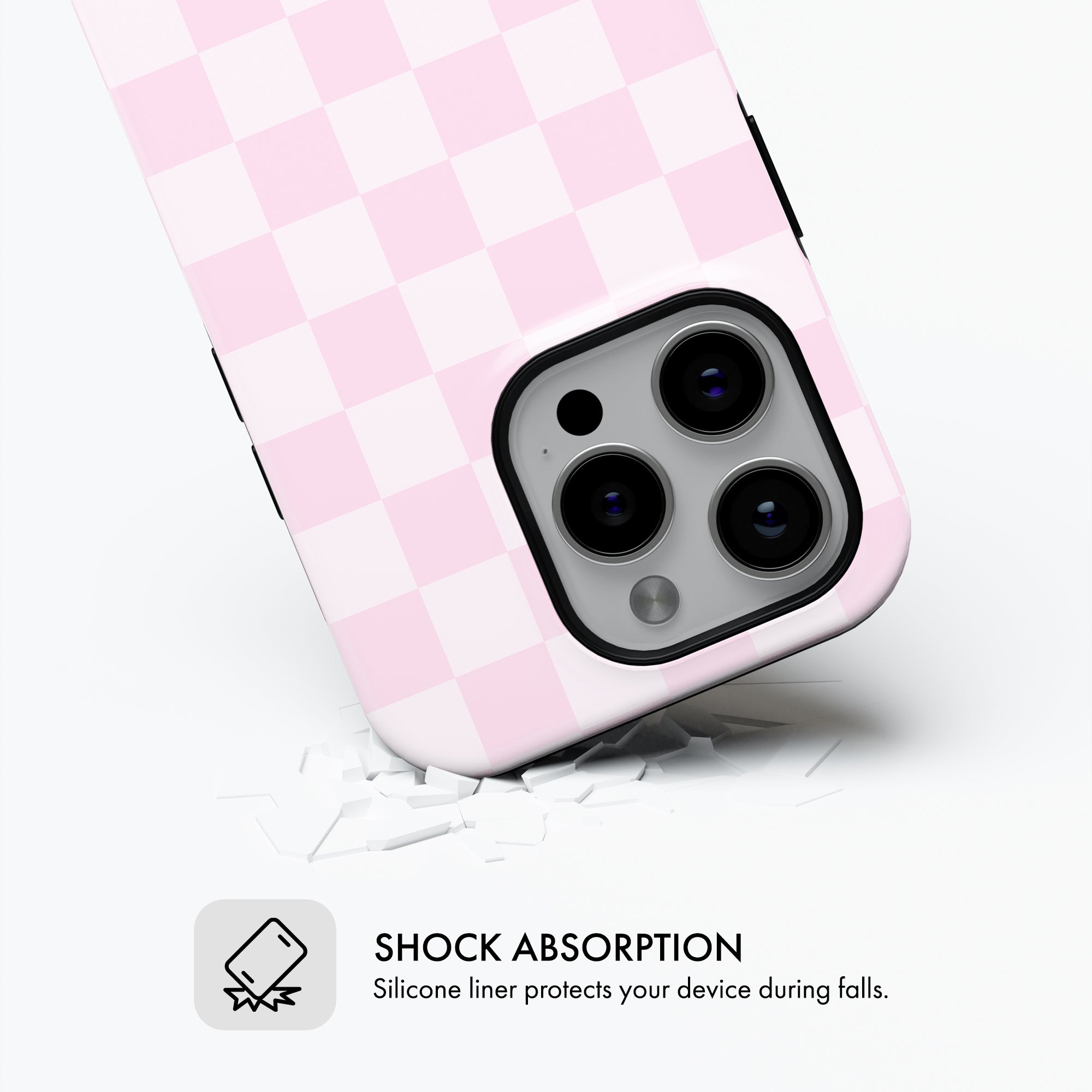 Pastel Pink Check - Tough Phone Case