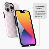 Pastel Pink Check - Tough Phone Case