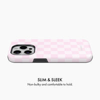 Pastel Pink Check - Tough Phone Case