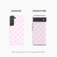 Pastel Pink Check - Tough Phone Case