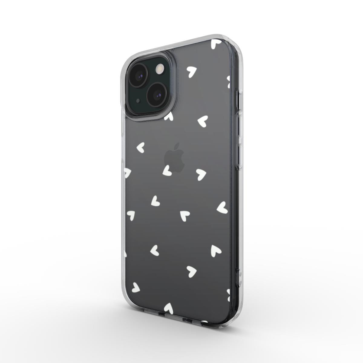 White Hearts - Clear Phone Case