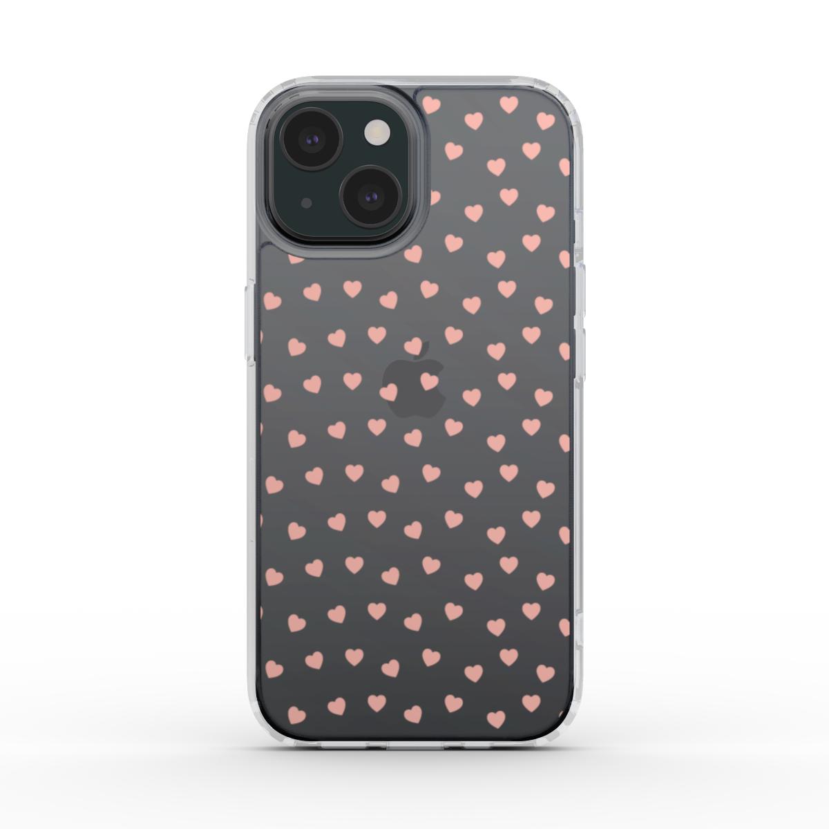 Pink Hearts - Clear Phone Case