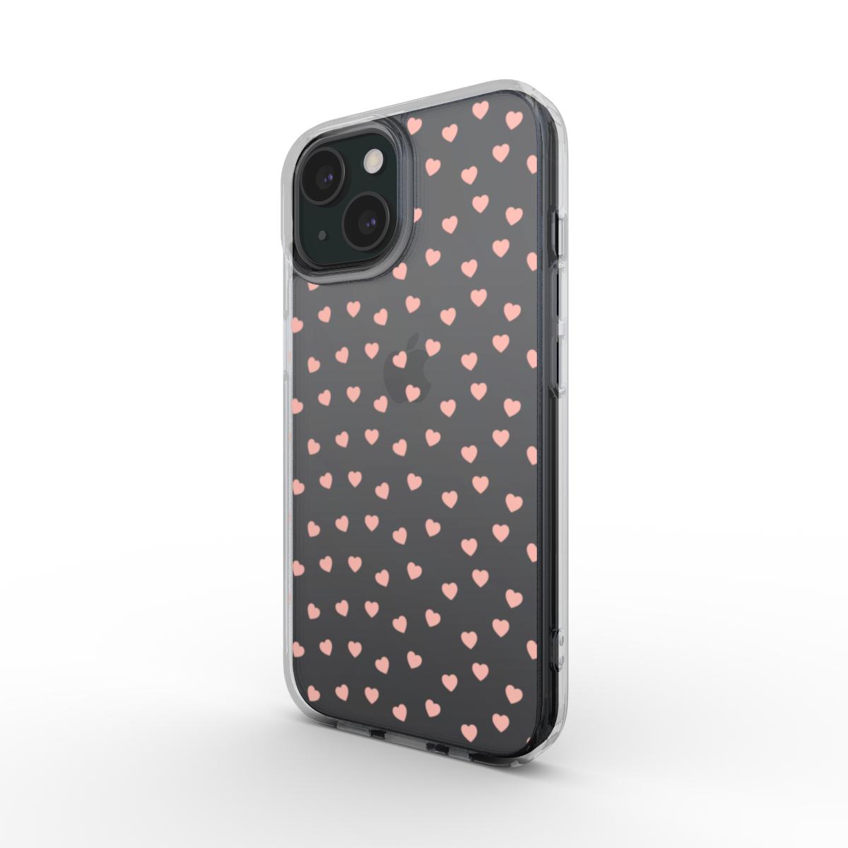 Pink Hearts - Clear Phone Case