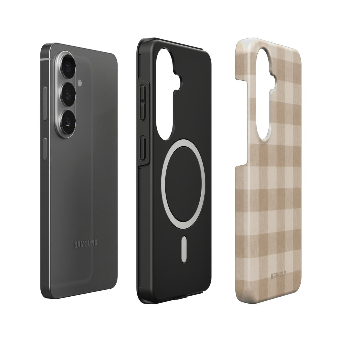 Oatmeal Check - Magnetic Tough Phone Case
