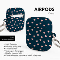 Navy Pink Hearts - AirPods Case