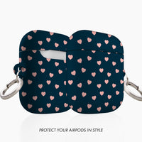 Navy Pink Hearts - AirPods Case