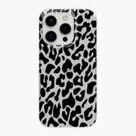 Black Leopard Print - Clear Phone Case