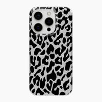 Black Leopard Print - Clear Phone Case