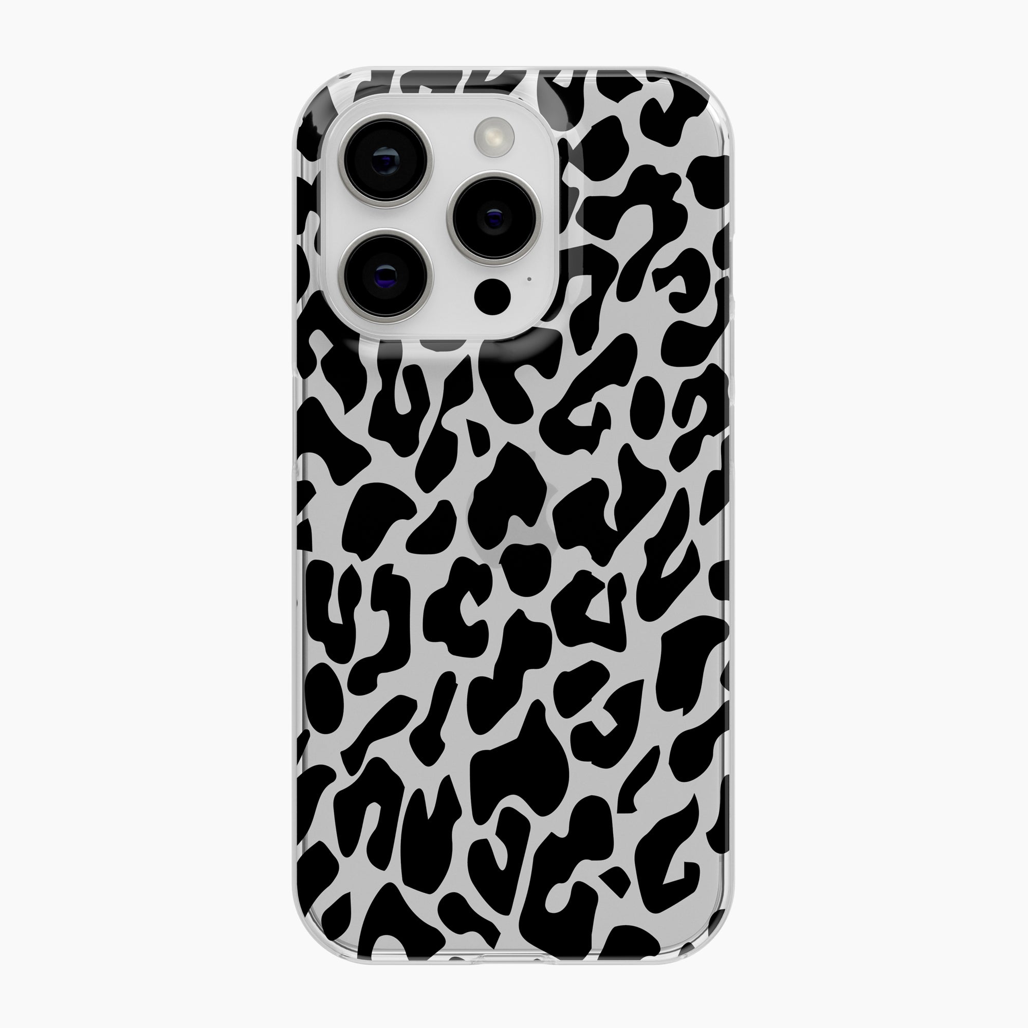 Black Leopard Print - Clear Phone Case