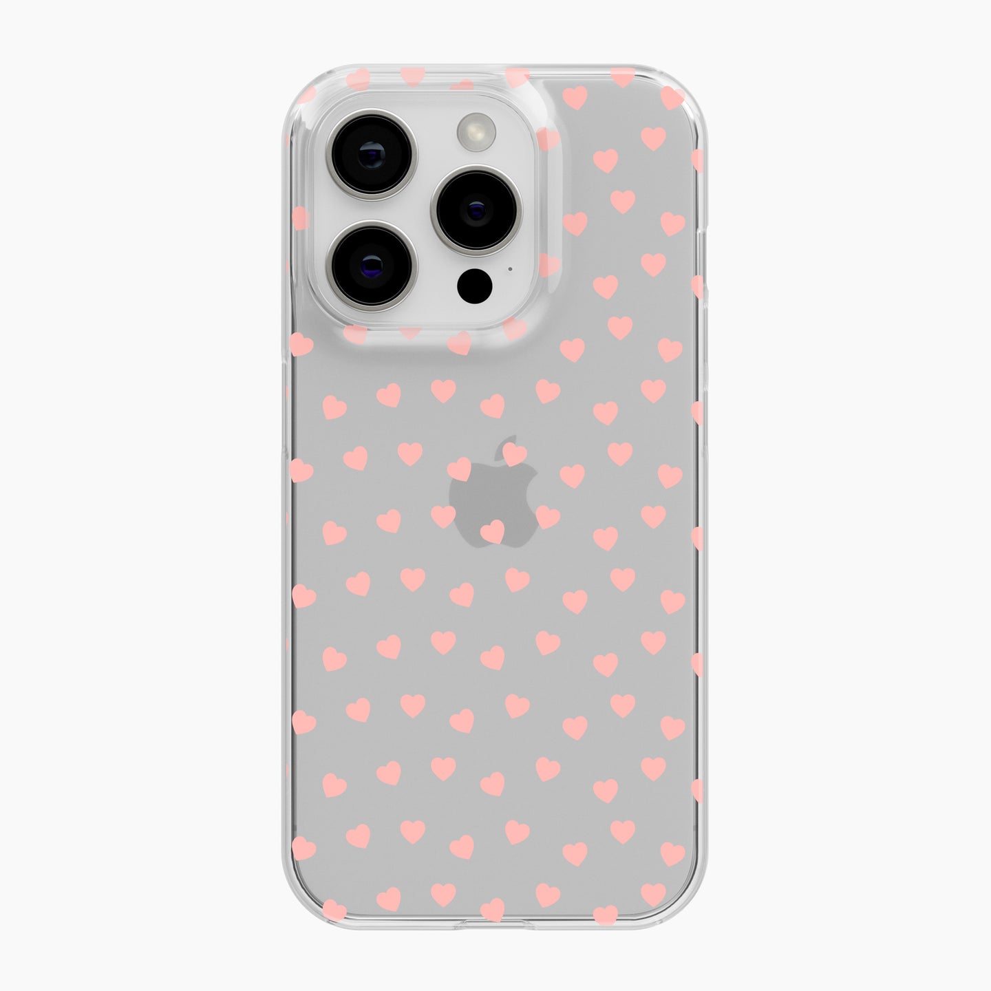 Pink Hearts - Clear Phone Case