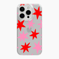 Pink & Red Stars - Clear Phone Case