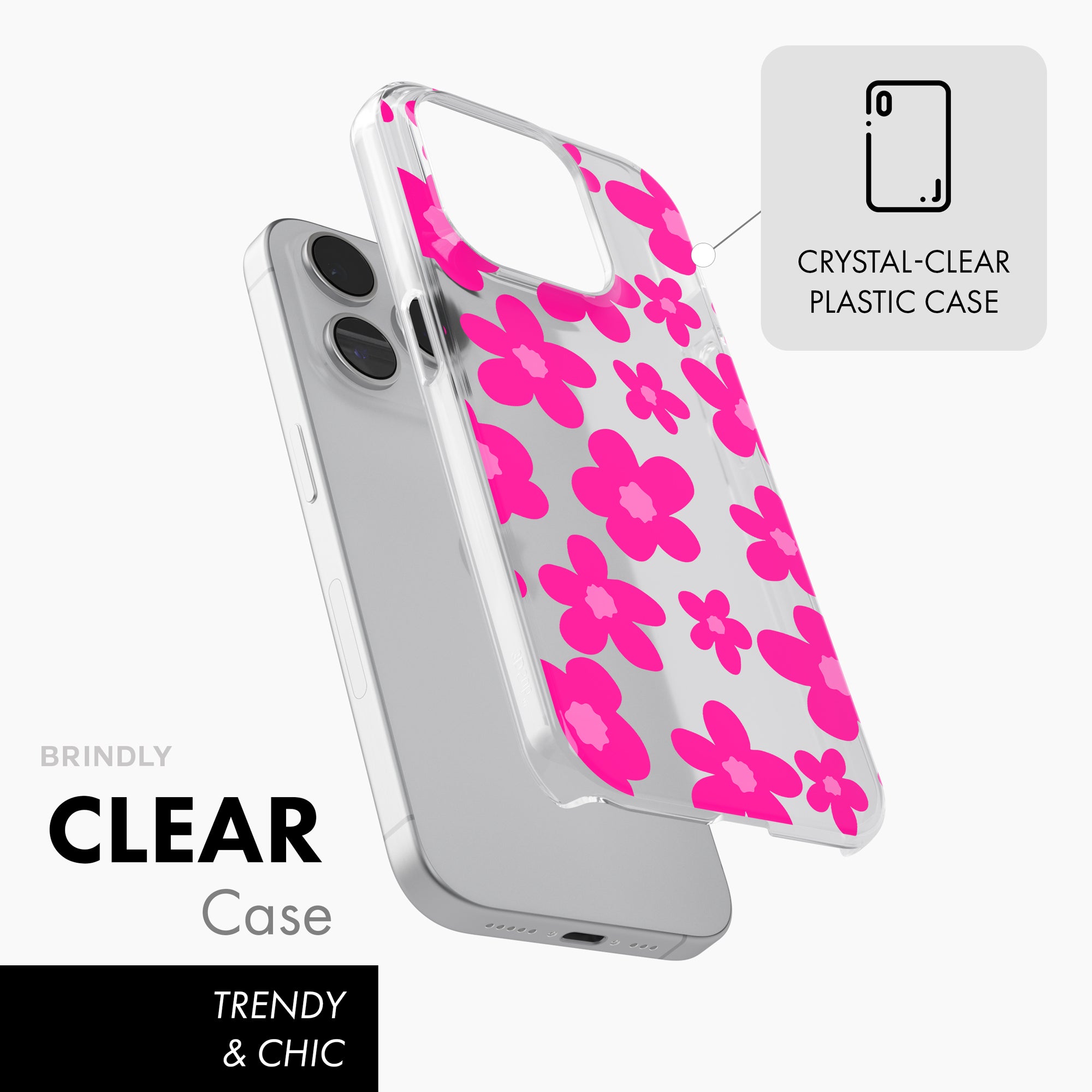 Pop Pink Daisy - Clear Phone Case