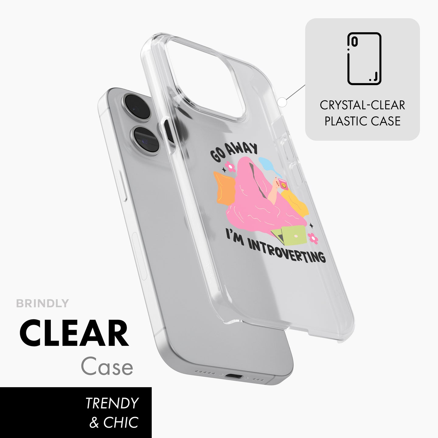 I'm Introverting - Clear Phone Case