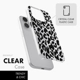 Black Leopard Print - Clear Phone Case