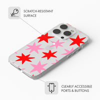 Pink & Red Stars - Clear Phone Case