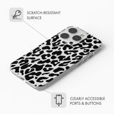 Black Leopard Print - Clear Phone Case