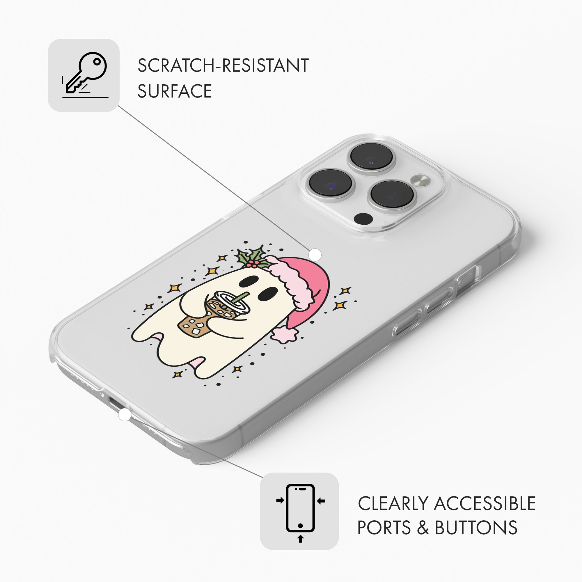 Christmas Boo - Clear Phone Case