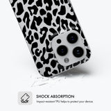 Black Leopard Print - Clear Phone Case