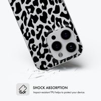 Black Leopard Print - Clear Phone Case