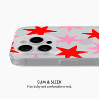 Pink & Red Stars - Clear Phone Case