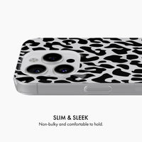 Black Leopard Print - Clear Phone Case